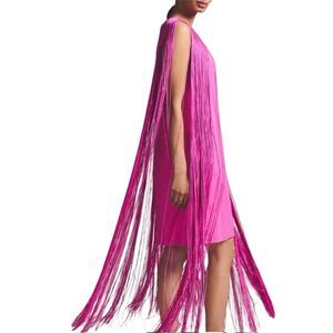 Anthropologie Hutch Fringe Tassel Midi Dress